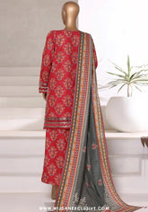 Sadabahar Malika Stitched Embroidered Khaddar Collection - 2025 (RED)
